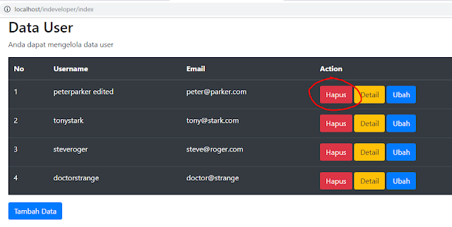 Cara Menghapus Data dari Database