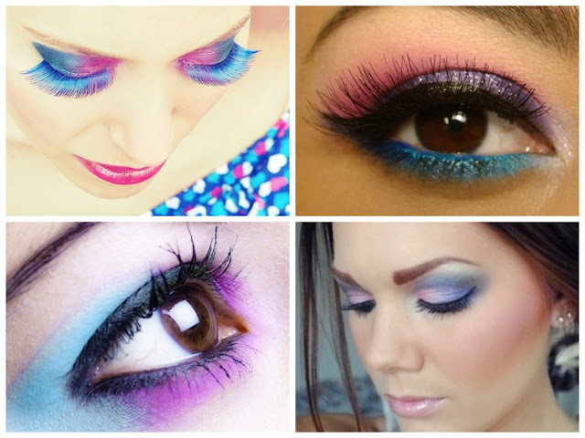 Eye shadow looks using pink and blue