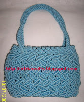 Blue Leaf Makrami Bag by Monica Ria