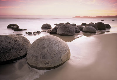 Moeraki rocks in New Zealand