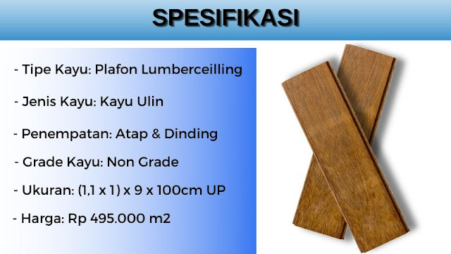 Spesifikasi plafon kayu ulin