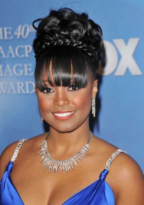 Braided Bun Hairstyles for African American Women with Bangs