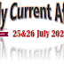25 and 26 July Current Affairs