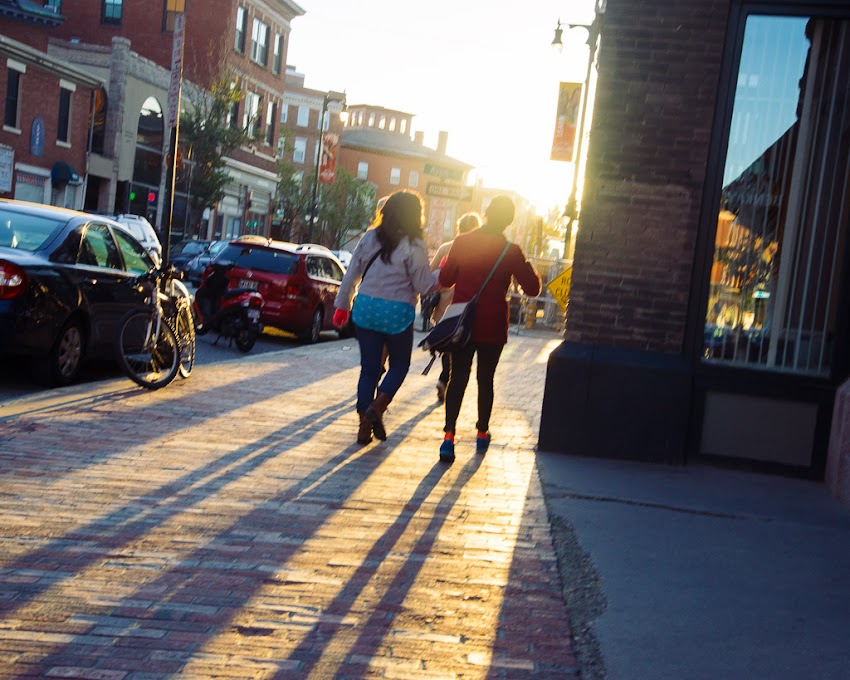 Portland, Maine October 2016 photo by Corey Templeton of the late afternoon sun near Longfellow Square on Congress Street.