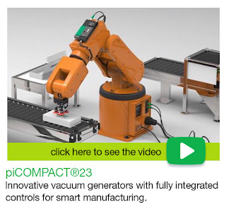 piCOMPACT 23 - innovative vacuum generators with fully integrated controls for smart manufacturing.