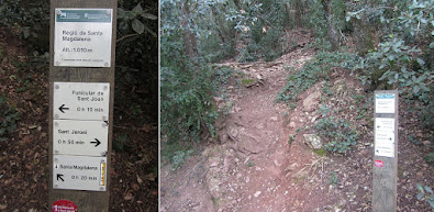 MONESTIR DE MONTSERRAT  ESCALES DE JACOB - ESCALES DELS POBRES - PAS DELS FRANCESOS, rètol informatiu a les Escales de Jaboc i al Camí a Sant Jeroni