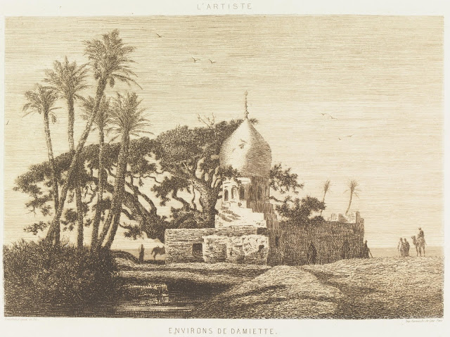 ضواحي دمياط للرسام الفرنسي نارسيس برشير (Narcisse Berchère) عام 1859