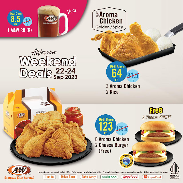 A&W - Promo AWesome Weekend Deals Periode 22 - 24 September 2023