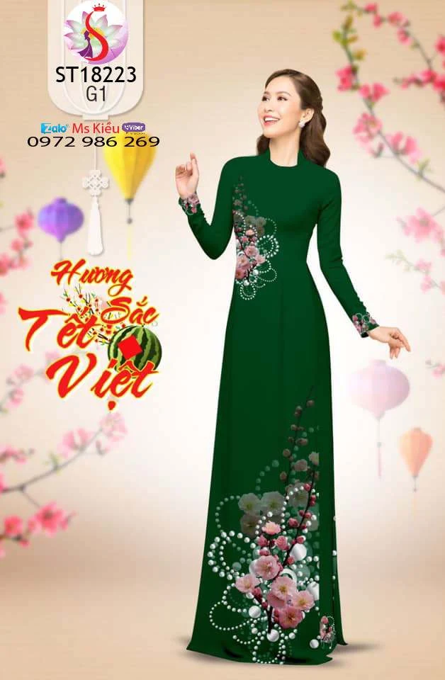 ÁO DÀI ĐẸP 2018 - DESIGN ÁO DÀI HOA ĐÀO NGỌC TRAI