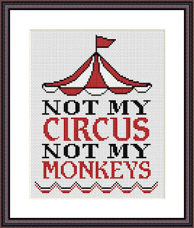Not my circus cross stitch pattern - Tango Stitch