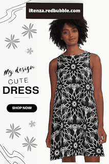 Black and white symmetric pattern Dress.
