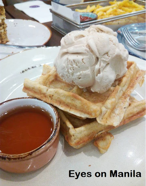 Olivia & Co.: Plain Waffle with Ice Cream and Maple Syrup