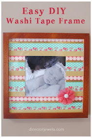 DIY Washi Tape Frame - Easy Photo Gift Idea at directorjewels.com