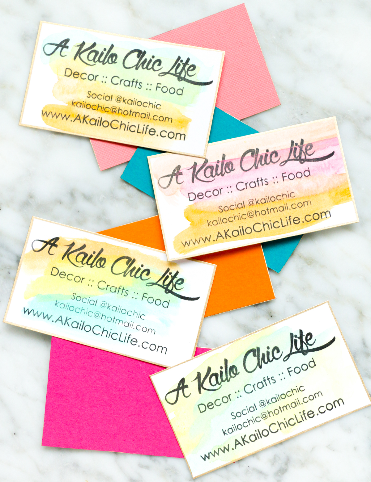 DIY It Watercolor Business Cards A Kailo Chic Life