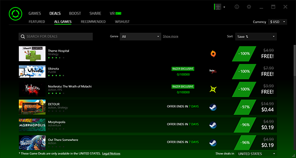 برنامج Razer Game Booster