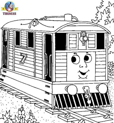 Thomas the tank engine coloring pictures for kids to print and color Toby the tram engine printables