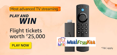 Today's Amazon Most Advanced TV Streaming Quiz Win Rs 25000