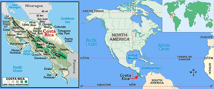 costa rica world map