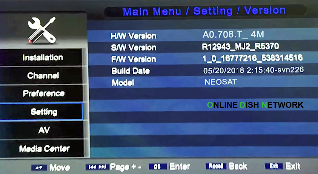 Echolink 8080 HD Spectra Receiver software version