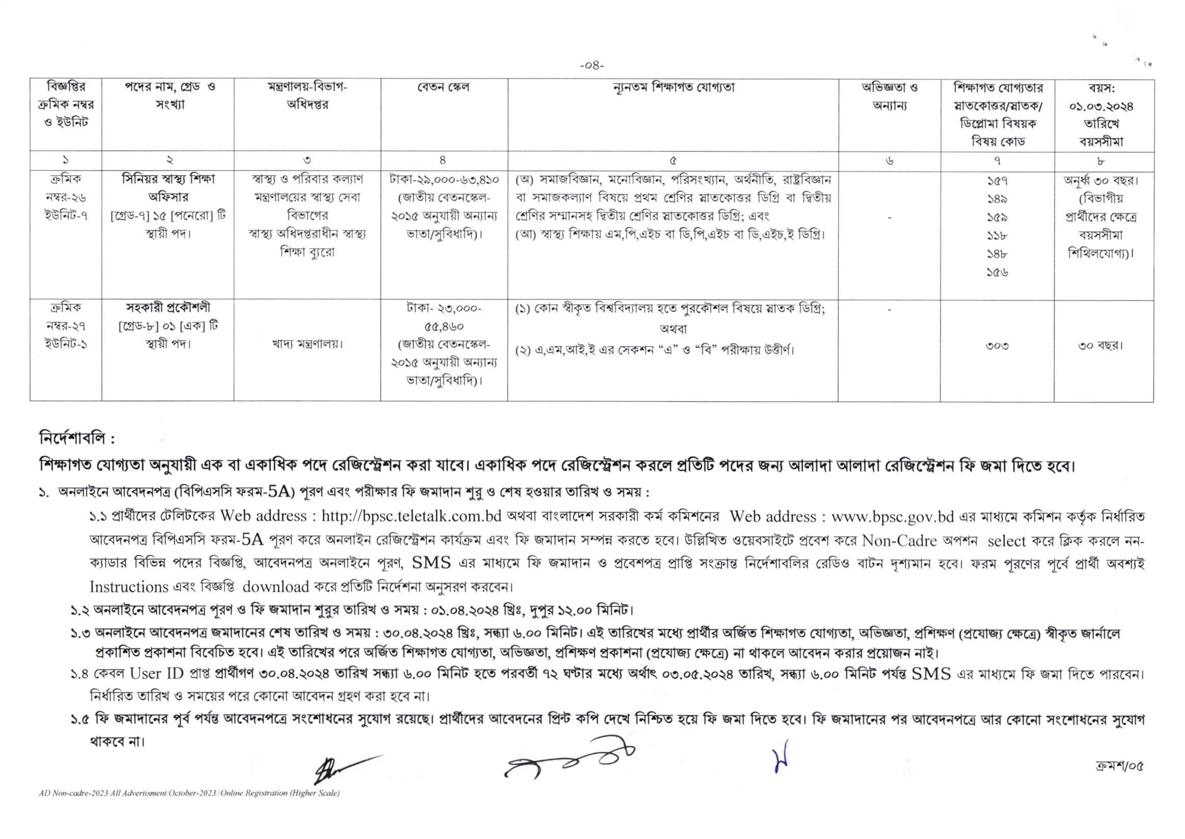 বাংলাদেশ সরকারি কর্ম কমিশন নিয়োগ বিজ্ঞপ্তি ২০২৪ - BPSC job circular 2024