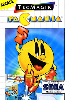 Pac-Mania (パックマニア) es un videojuego arcade producido por Namco, y el último de la saga de Pac-Man en arcades. Fue una secuela autorizada del Pac-Man original. Lanzado originalmente en Europa, y luego relanzado en Norteamérica, es considerado uno de los primeros videojuegos en utilizar gráficos de tipo tridimensional.  Aporta las mismas emociones del Pac-man original con el anexo de que tu personaje tiene la capacidad de saltar en un mundo tridimensional.  En esta versión de Sega Master System hay un nivel secreto llamado Coin World, para acceder a el hay que comer todos los pac-dots del nivel 1 pero no las Power Pellets y al hacerlo, aparecerá una moneda debajo de la casa de los fantasmas y al comerla seras enviado a Coin World  Pac-Mania (パックマニア Pakku-Mania) is an arcade video game in the Pac-Man series, released by Namco in 1987 (and distributed by Atari Games in the United States and Europe). It runs on Namco System 1 hardware and was the last arcade title in the Pac-Man series until 1996. It is a pseudo-3D interpretation of the classic maze game genre using an isometric view and features many of the elements from the original 1980 Pac-Man arcade game, as well as several new features.  Pac-Mania was ported to the Nintendo Entertainment System in 1990, and the Sega Genesis/Mega Drive in 1991 by Tengen, with the NES version being unlicensed. Neither port was released in Japan. The arcade version of Pac-Mania appeared in Namco Museum Volume 5, the 2001 Namco Museum release, Namco Museum 50th Anniversary and Namco Museum Virtual Arcade. In 2001, it was one of the games included in Pac-Man Collection for the Game Boy Advance. Later, in 2002, the arcade version was re-released and included as an unlockable in Pac-Man World 2. In 2007, Pac-Mania was also released in Namco Museum Remix with Pac & Pal, Pac 'n Roll, Super Pac-Man and other non-Pac-Man games and was re-released in 2010 as part of the follow-up compilation Namco Museum Megamix, along with 17 other Namco arcade games and six remix games, five of which appeared in Namco Museum Remix. In 2010, the design of Pac-Man and the ghosts from Pac-Mania appear in Pac-Man Championship Edition DX and the game itself is released as an app in the App Store for iOS devices. Pac-Mania was also re-released as part of the Pac-Man's Arcade Party arcade machine in 2010 for Pac-Man's 30th anniversary. In February 2014 it was included in the Pac-Man Museum on the PlayStation 3, Xbox 360 and Windows PC Via Steam.
