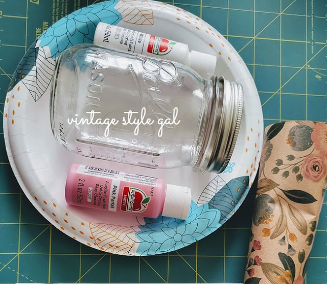 Painting a ball jar with craft paint