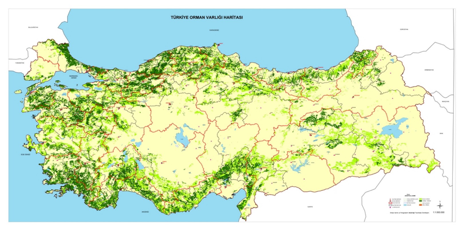 Forest Map of Turkey ~ Turkey Physical Political Maps of ...