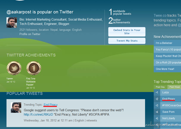 @aakarpost's worldwide top trending tweets