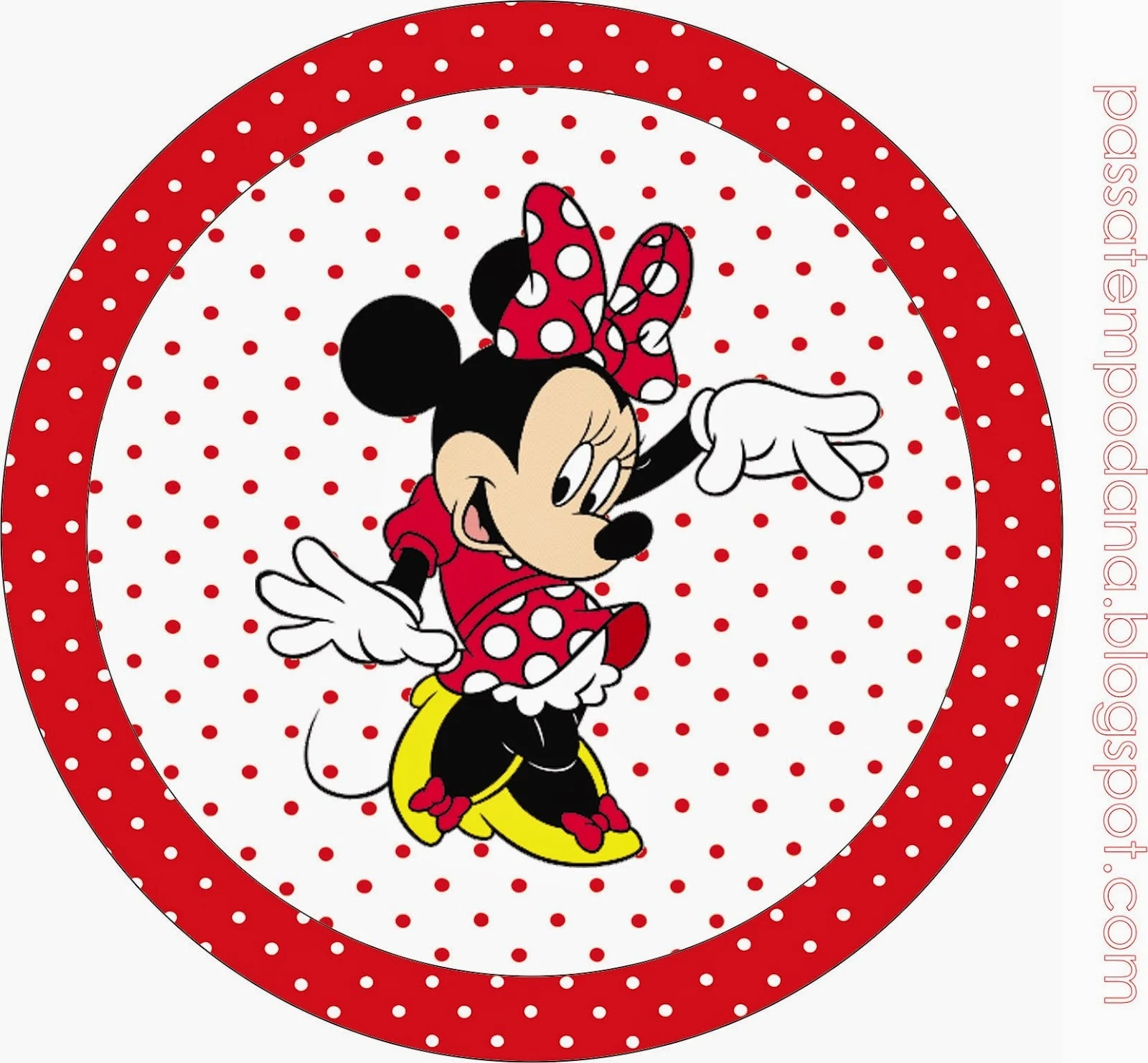 Toppers, stickers o etiquetas de Minnie para Imprimir Gratis.