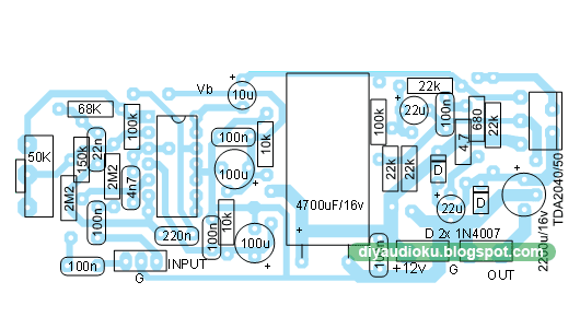 Rangkaian Subwoofer  untuk Mobil Skema  Rangkaian Elektronika