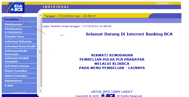 Cara Isi Ulang Pulsa Simpati Dari Internet Banking - KlikBCA