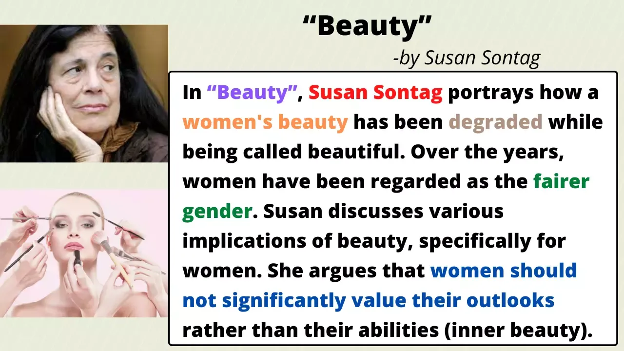 Summary of the essay Beauty by Susan Sontag