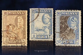 Setem Malaya 1957 - 1961 10 Cents, 20 Cents, 50 Cents