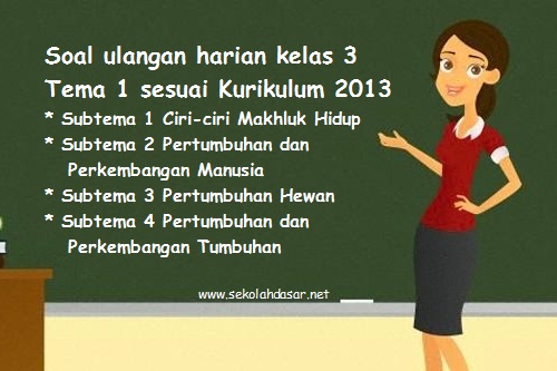 Soal Ulangan Harian Kelas 3 Tema 1 Kurikulum 2013