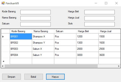 program sederhana vb.netr dengan database access