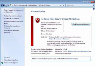 خطأ A66 في تثبيت تحديثات ويندوزWindows7