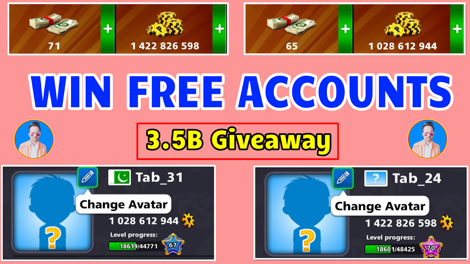 8 BALL POOL FREE 2.5 Billion Coins Account Giveaway