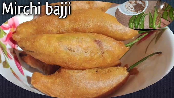 Telangana Mirchi bajji recipe - Easy Mirapakaya bajji  - pranitha recipes 