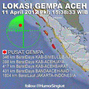  Animasi  Lokasi Gempa Aceh 8 5 SR 11 April 2012 Gambar Peta  