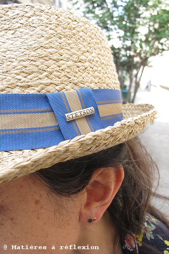 Chapeau paille femme Stetson Mandalo bleu