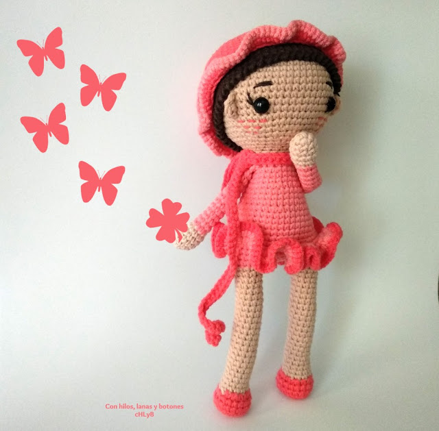 Con hilos, lanas y botones: Isabel amigurumi doll (patrón de Cherry Crochett)