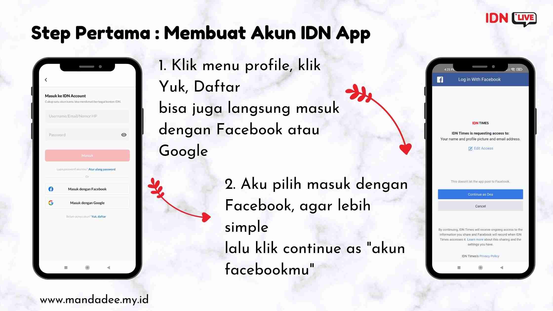 membuat akun idn app