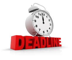 Clock With Word Deadline in Red