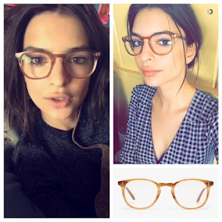 Emily Ratajkowski in Garrett Leight Kinney Plastic Acetate Glasses in Blond Tortoise