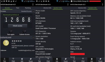 Cherry Mobile Omega HD 2.0 AnTuTu Benchmark