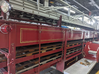 detail of the side of the 1949 American LaFrance