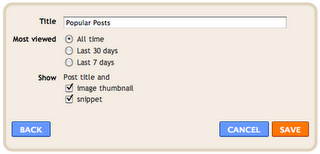 configure popular posts widget in blogger