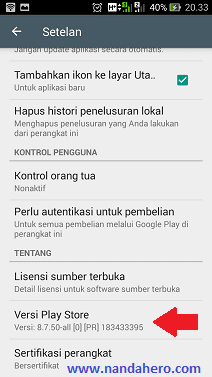 memperbarui play store versi terbaru