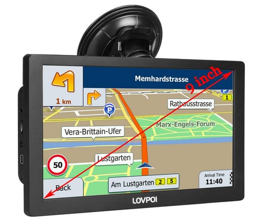 LOVPOI 9 inch GPS Navigation for Truck Drivers and Car