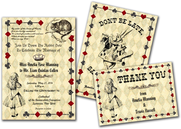  Alice in Wonderland Wedding Invitation